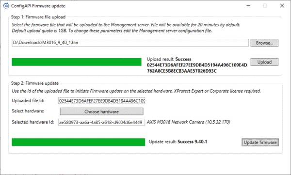 Configuration API Firmware Update