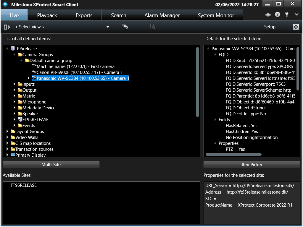 Configuration dump in Smart Client