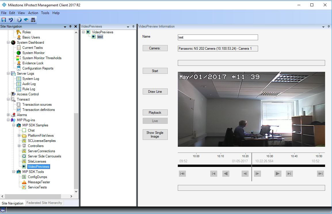 Video Preview in Management Client