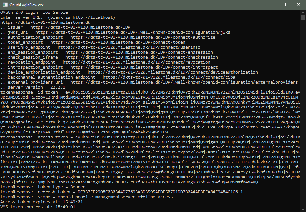 OAuth login flow