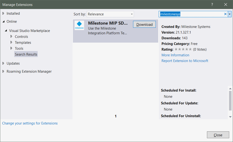 Manage Extensions