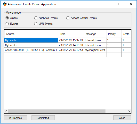Alarm and Event Viewer