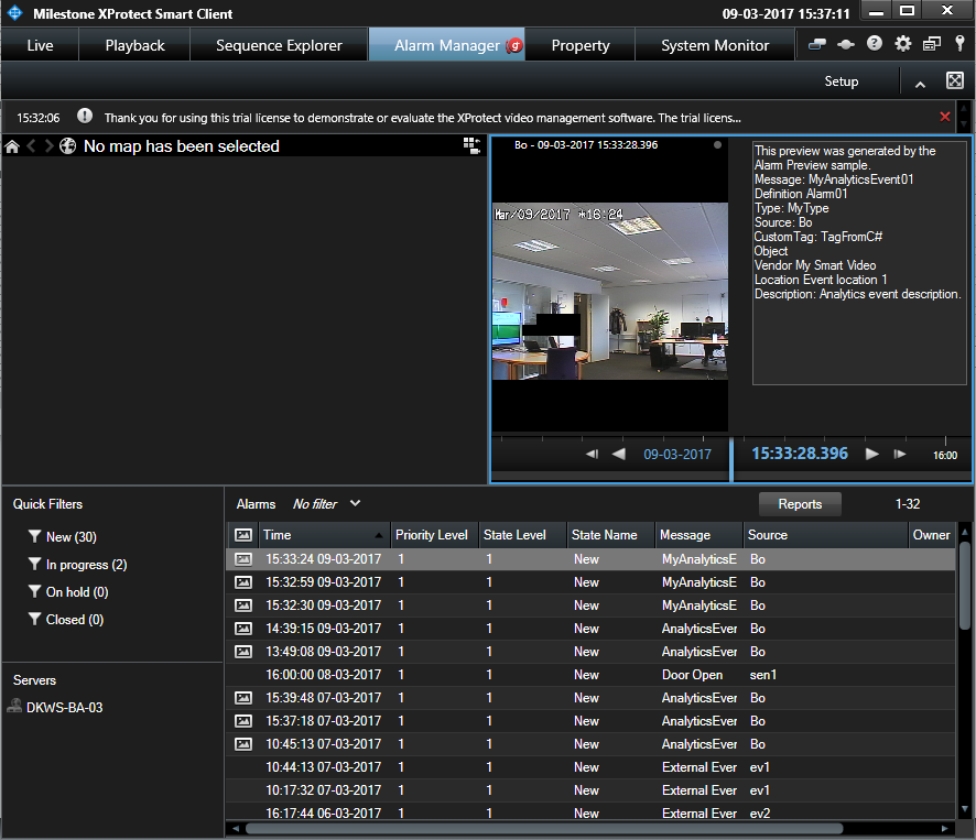 Showing data in Preview window